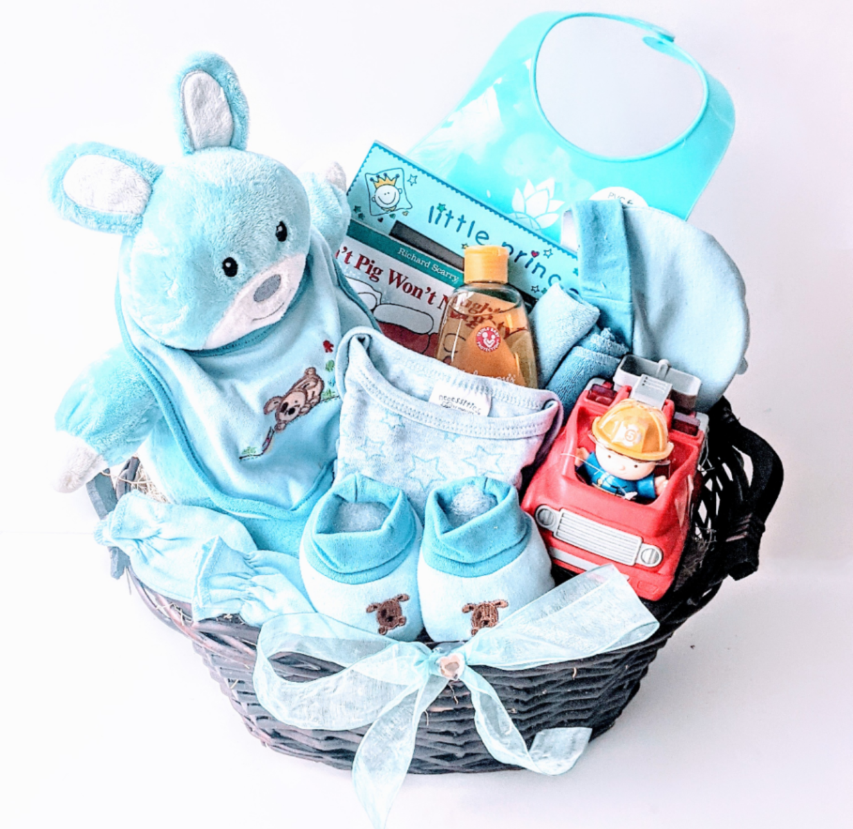 Sky Blue Baby Basket • Gift Baskets Toronto Baskets ‘N’ Joy